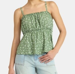 No Boundaries Woven Ruffle Top, Women’s